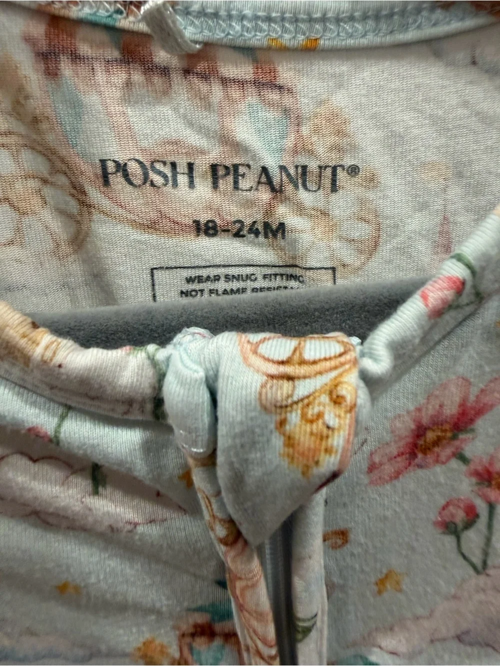Posh Peanut Light Blue Princess Carriage Footie Pajamas